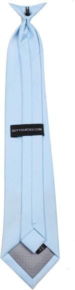 Mens Solid Color Clip On Easy to Remove Clip Necktie Ties - Image 4